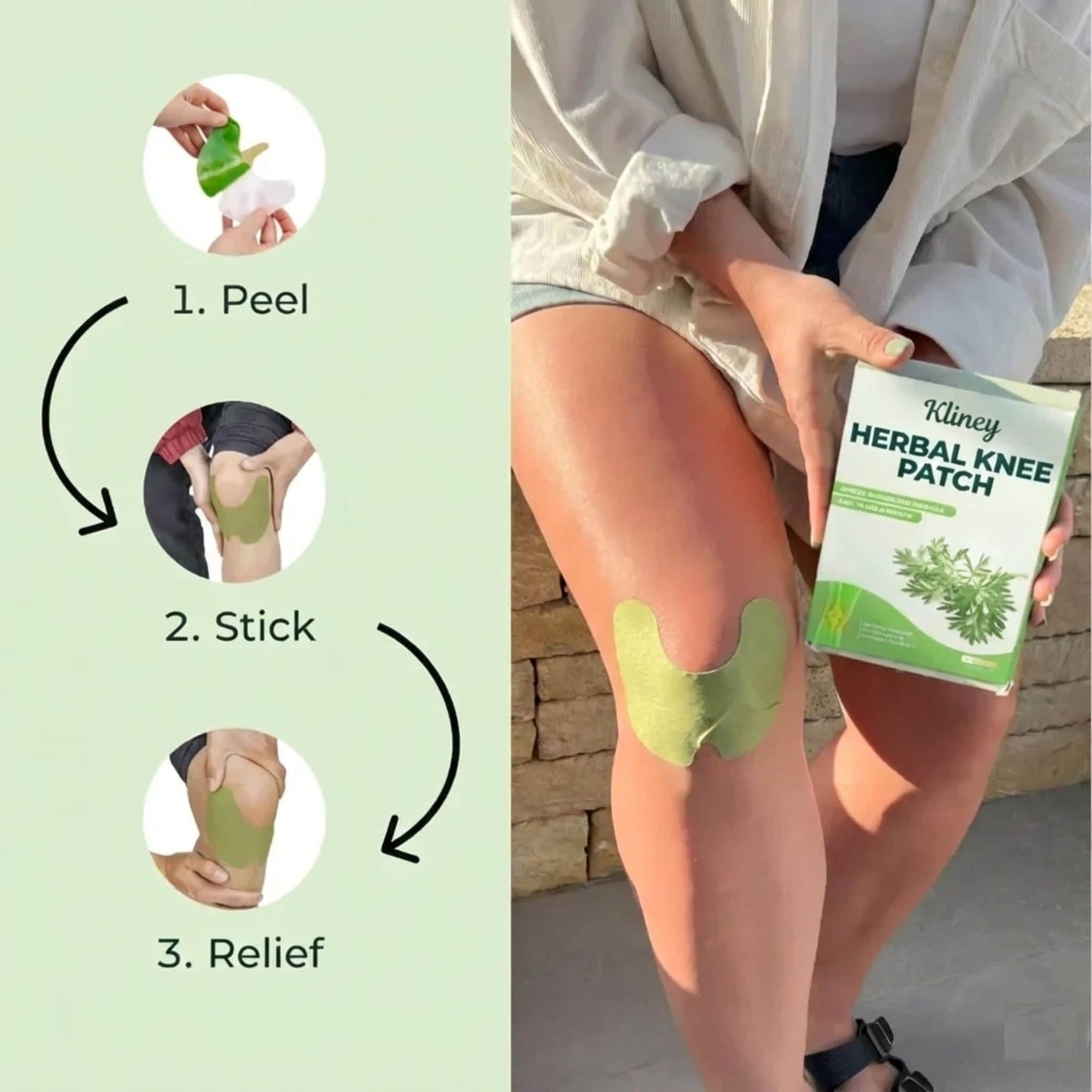 Pain Relief KNEE PATCHES by Kliney (Pack of 10, 20, & 30)